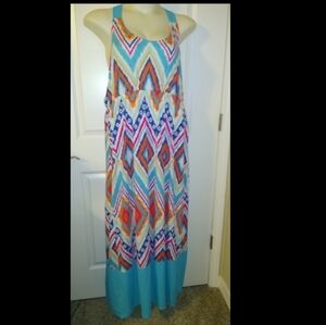 Like NEW PLUS Retro Zig Zag Maxi Dress Lady's 3X Soft & Comfy! Summer